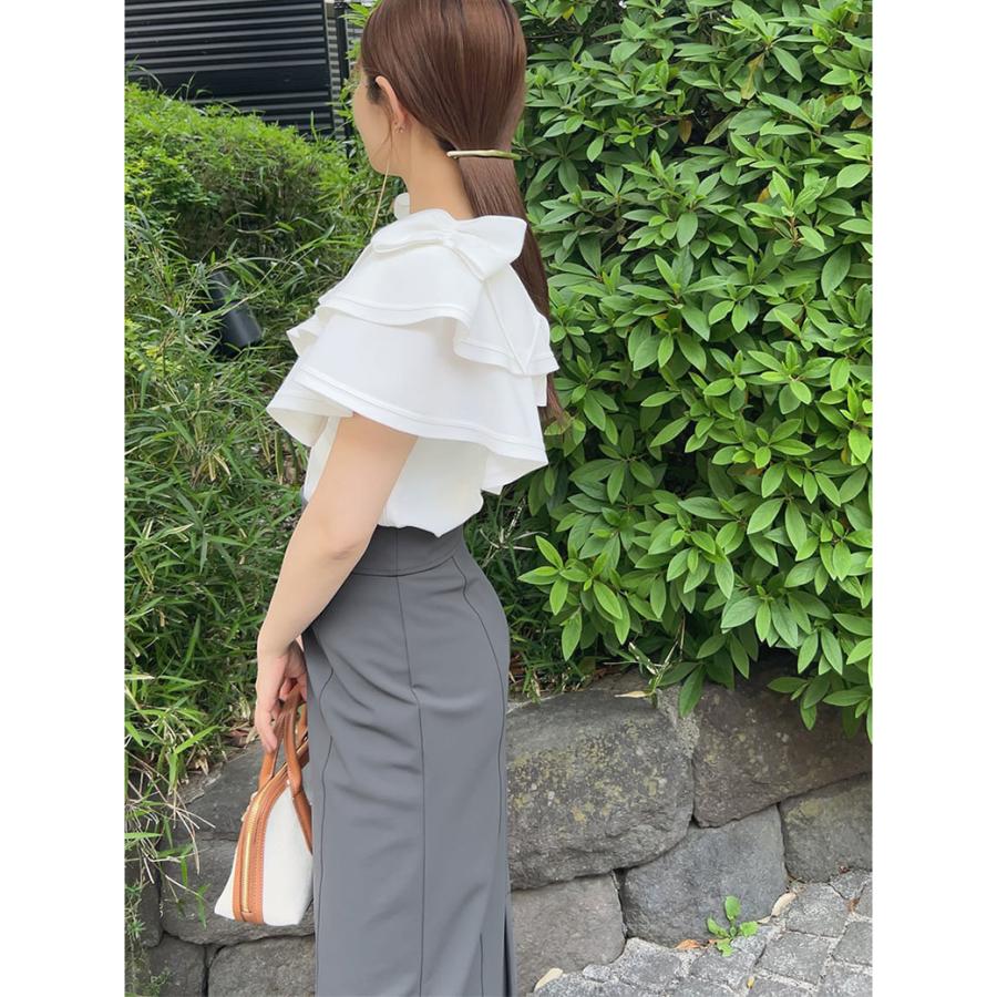 そら SNIDEL グレー シフォンブラウス 新品タグ付き SNIDEL ＼期間限定10%OFF／即日発送/SNIDEL スナイデル デザイン