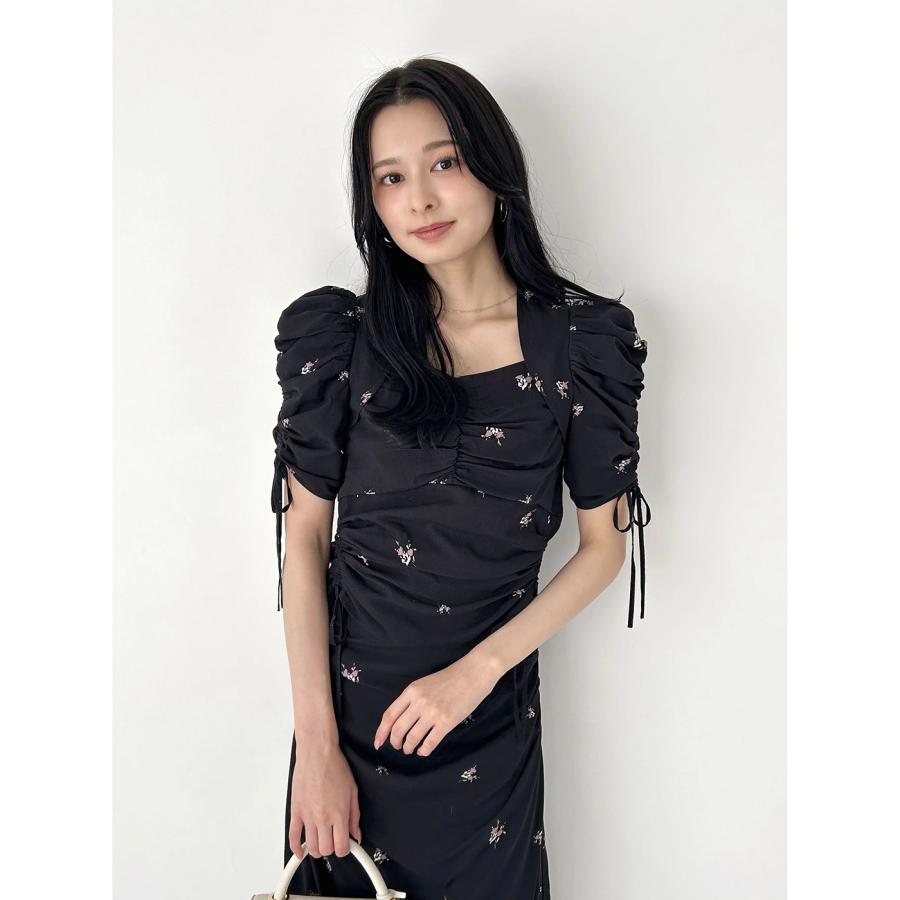 snidel プリントギャザースリーブブラウス　ロングスカート　セット SNIDEL SALE50%OFF スナイデル プリントギャザースリーブ