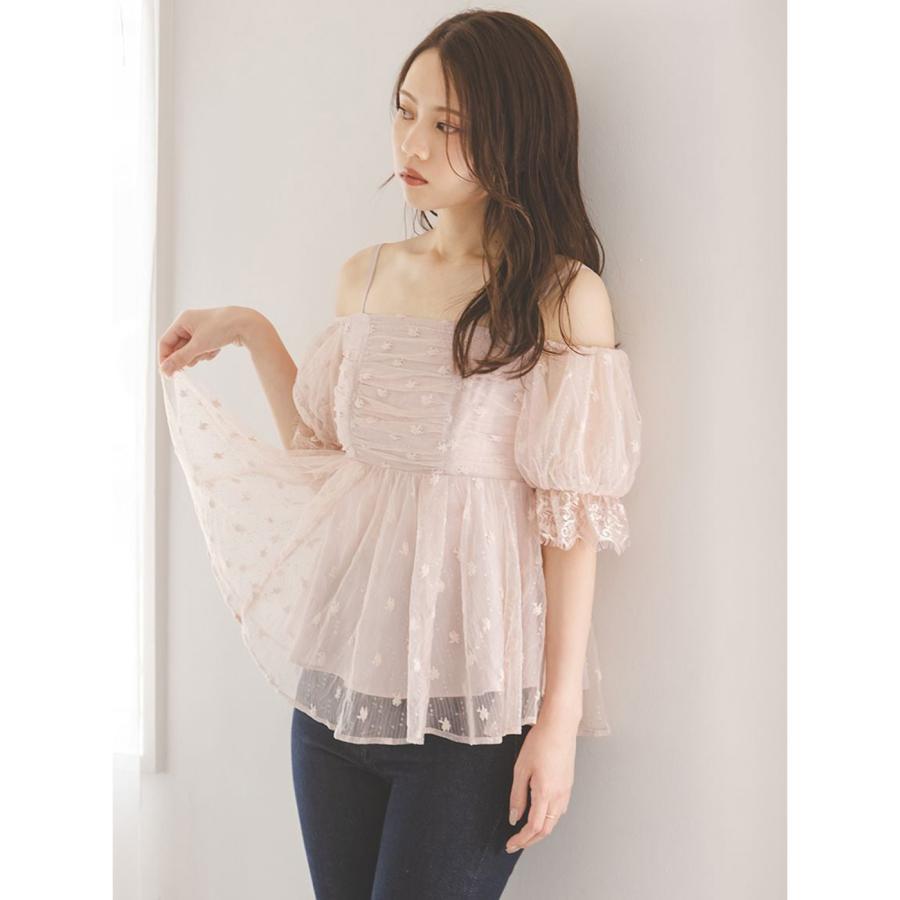 SNIDEL（スナイデル） SALE50%OFF バリエオフショルレースチュニック