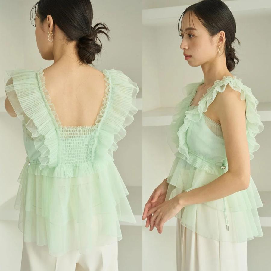 SNIDEL（スナイデル） Sustainableチュールペプラムブラウス