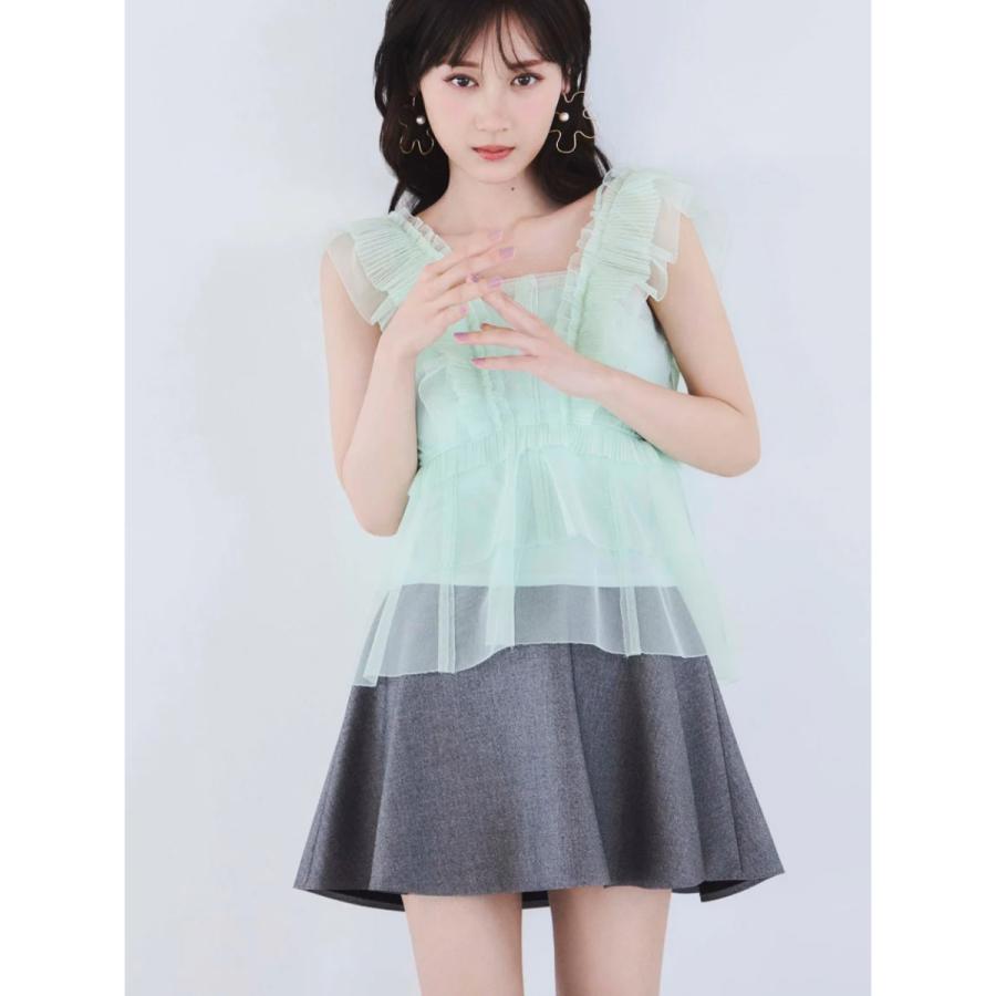 SNIDEL（スナイデル） Sustainableチュールペプラムブラウス