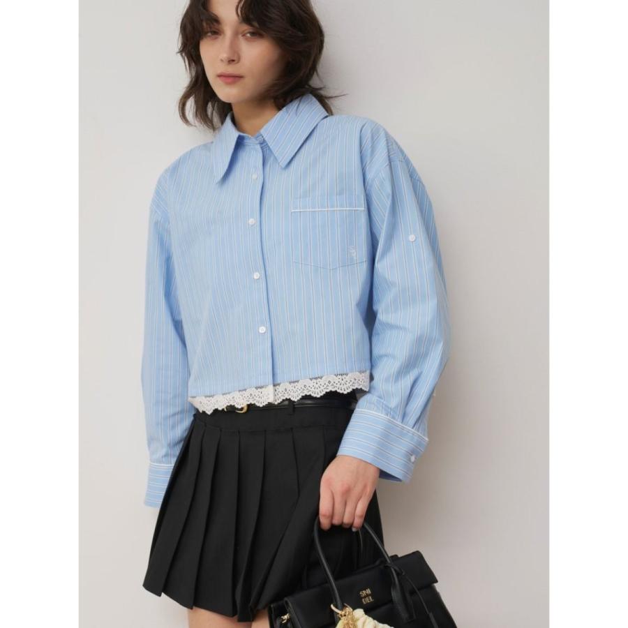 SNIDEL（スナイデル） SALE40%OFF レースディティールストライプシャツ