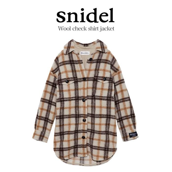Snidel スナイデル アウター ウールチェックシャツジャケット Swfj レディース オーバーシャツ Swfj セレクトショップムー 通販 Yahoo ショッピング