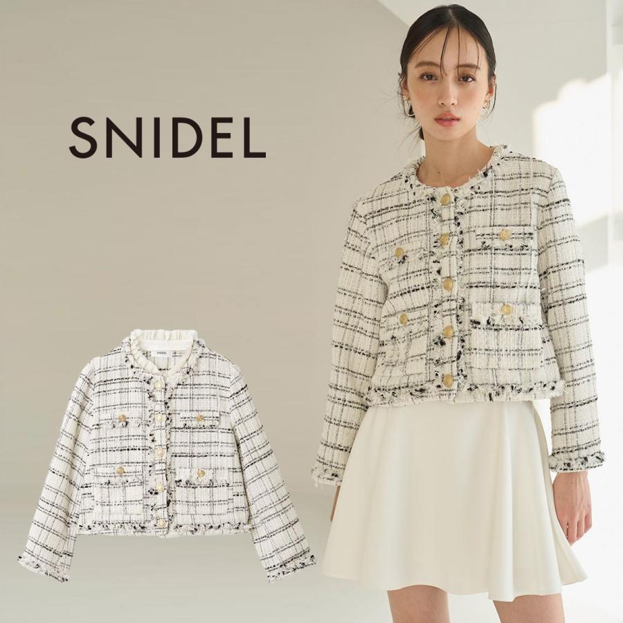 SNIDEL（スナイデル） (予約) デタッチャブルフリルカラーツイード