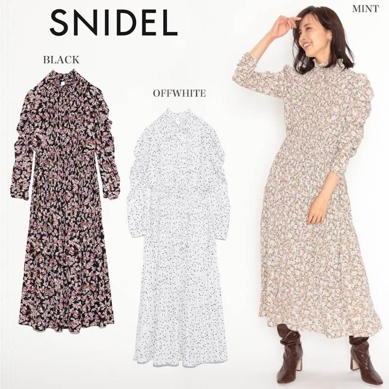 Snidel スナイデル 冬 通販 パフスリプリントワンピース Swfo5027 レディース ドレス お食事会 ママ会 Swfo5027 セレクトショップムー 通販 Yahoo ショッピング