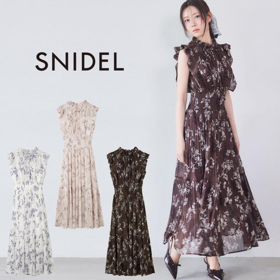 SNIDEL スナイデル プリントプリーツシャーリングワンピース