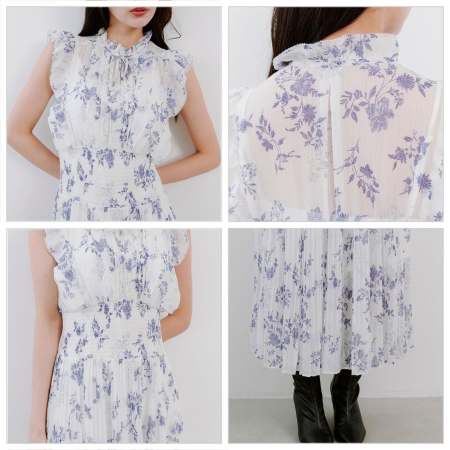 SNIDEL（スナイデル） プリントプリーツシャーリングワンピース