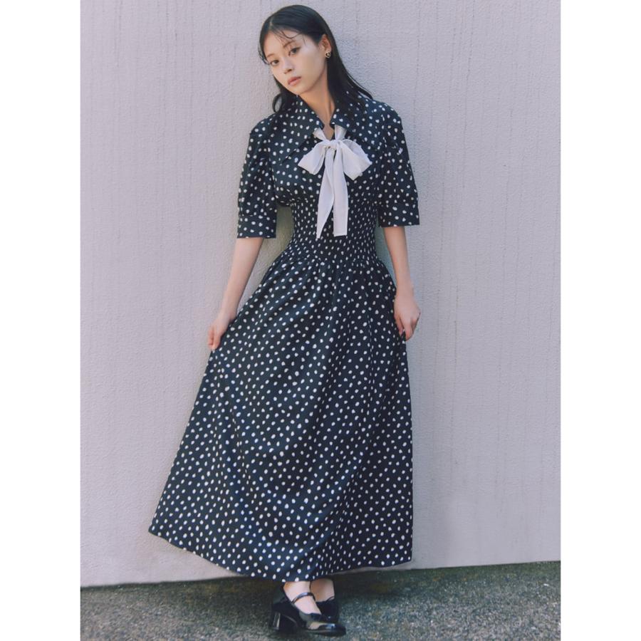 SNIDEL（スナイデル） SALE50%OFF ドットボウタイシャツワンピース