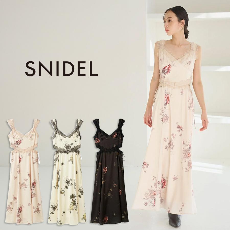 SNIDEL（スナイデル） (予約) レーストリムプリントキャミワンピース