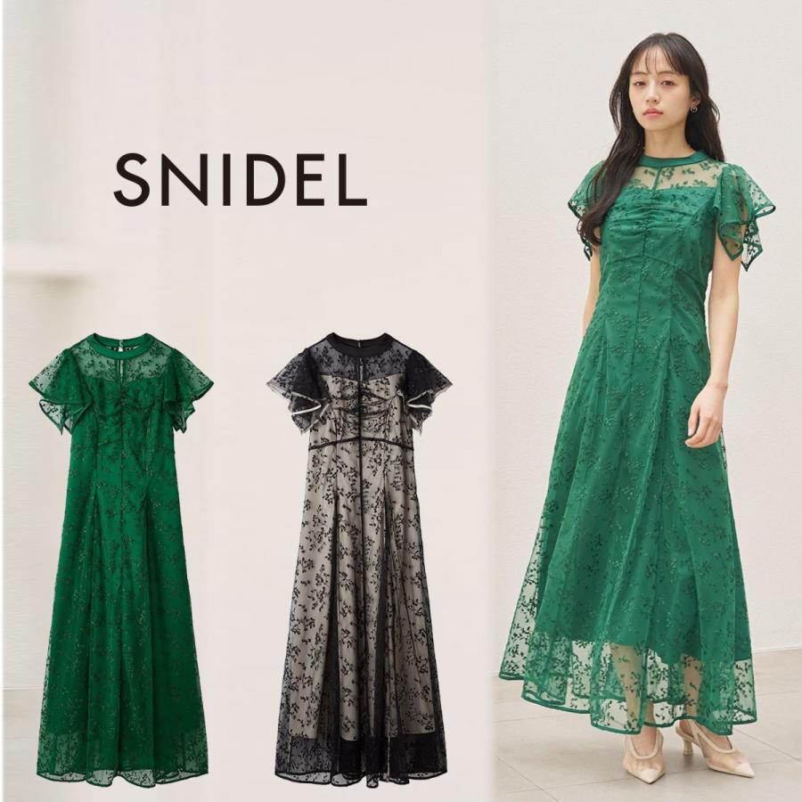 SNIDEL（スナイデル） チュールエンブロイダリードレス swfo262014