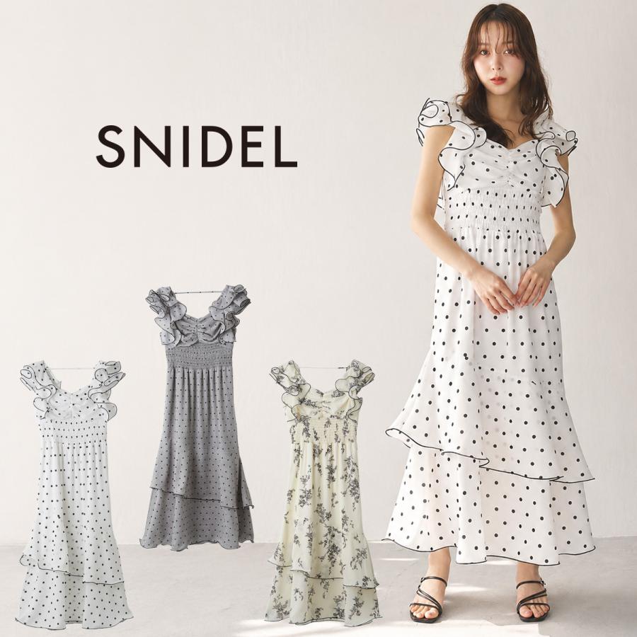 SNIDEL（スナイデル） フリルスリーブバリエプリントワンピース