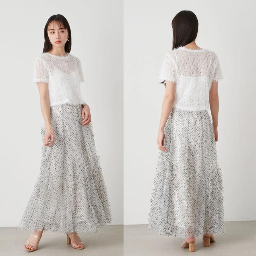 SNIDEL SALE50%OFF ランダムフリルチュールスカート swfs242134 SNIDEL SALE50%OFF ランダムフリルチュールスカート swfs242134