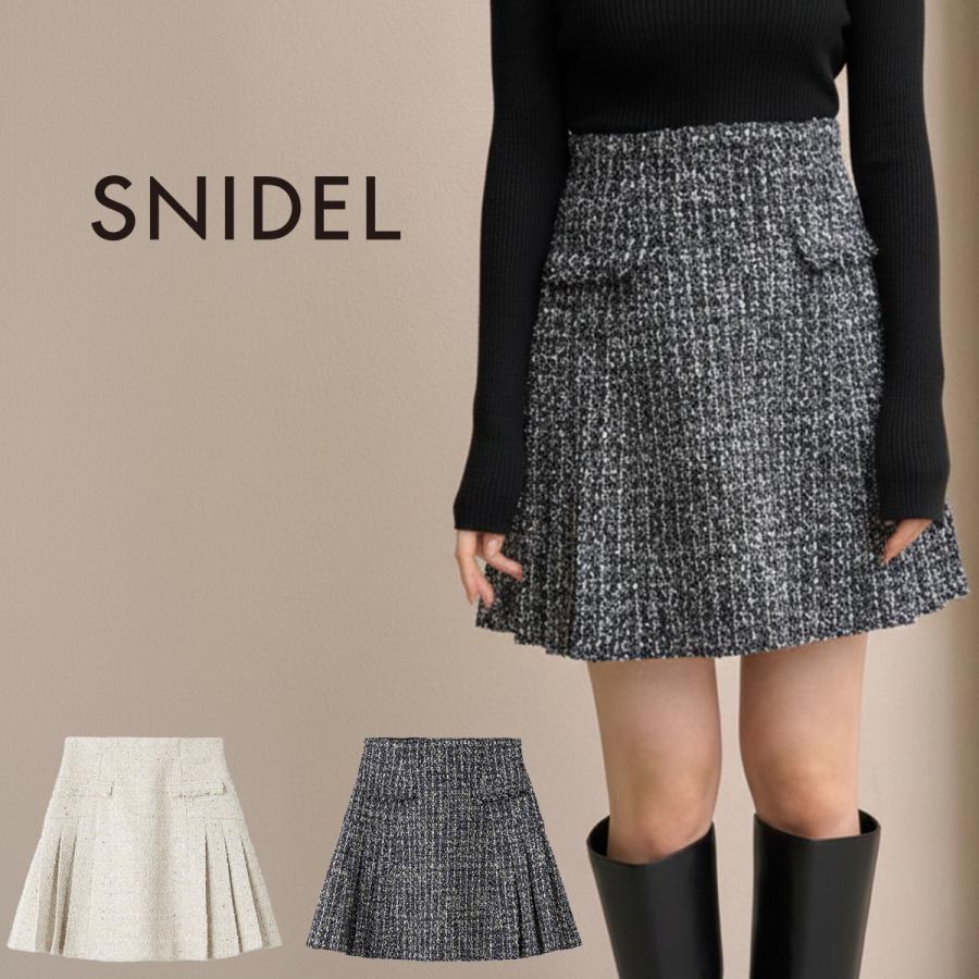 SNIDEL（スナイデル） SALE20%OFF サイドプリーツツイードミニスカート