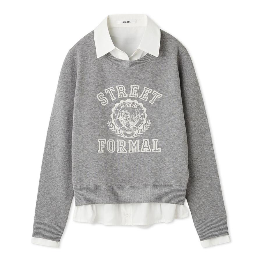SNIDEL（スナイデル） SALE50%OFF シャツドッキングジャガードニット