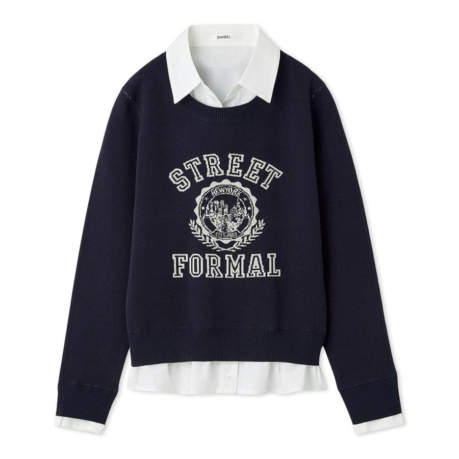 SNIDEL（スナイデル） SALE50%OFF シャツドッキングジャガードニット