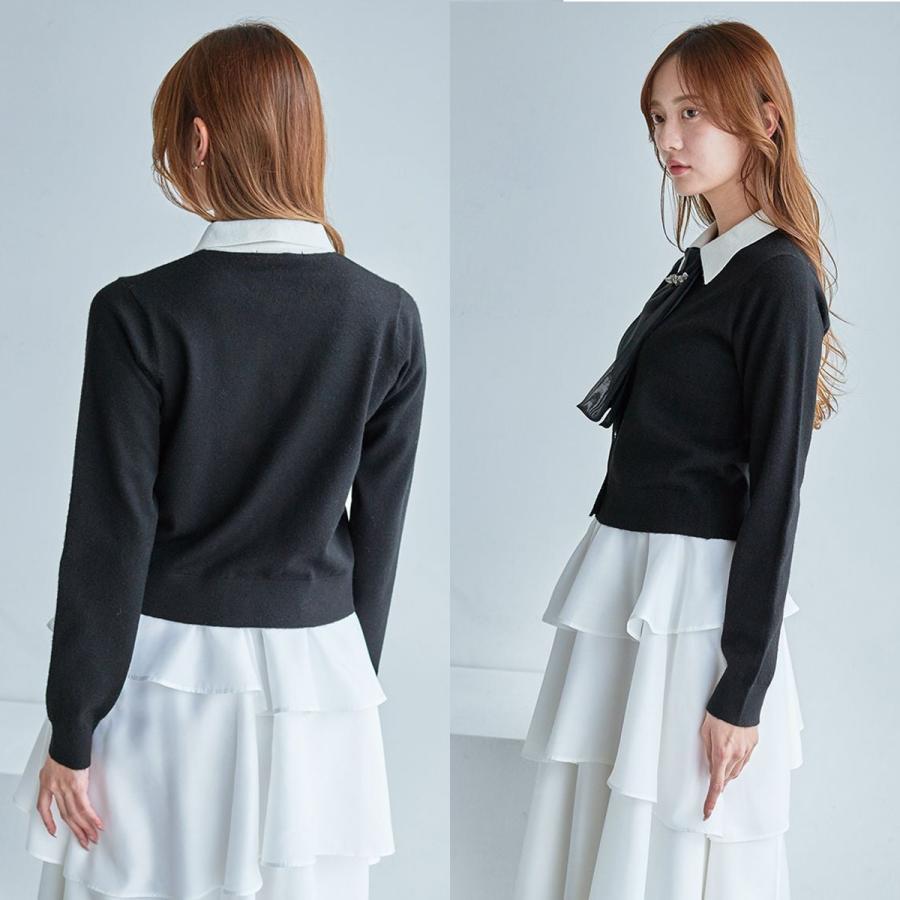 SNIDEL（スナイデル） タイ付きビジューカーディガン swnt255114