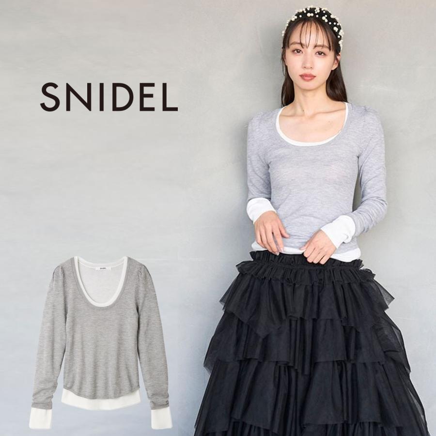 スナイデル SNIDEL レイヤードニット swnt255142 レディース  シンプル 大人カジュアル 長袖 2025冬 SNIDEL（スナイデル） レイヤードニット swnt255142 レディース