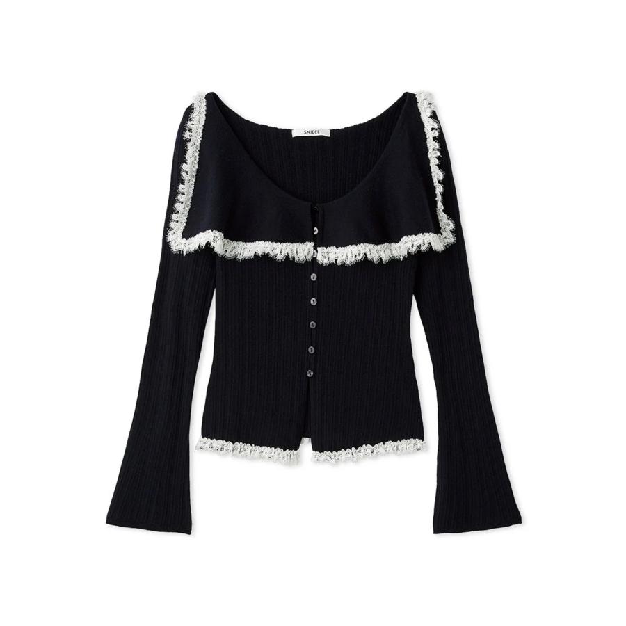 SNIDEL（スナイデル） Sustainableビッグカラーレーストリムニットプル