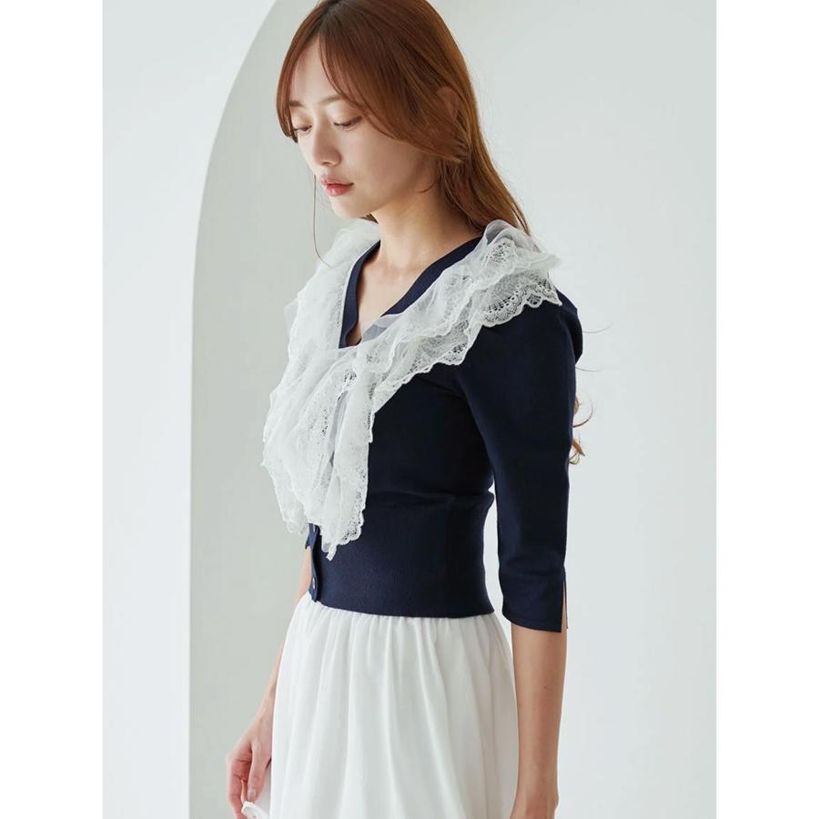 SNIDEL（スナイデル） チュールフリルニットプルオーバー swnt261019