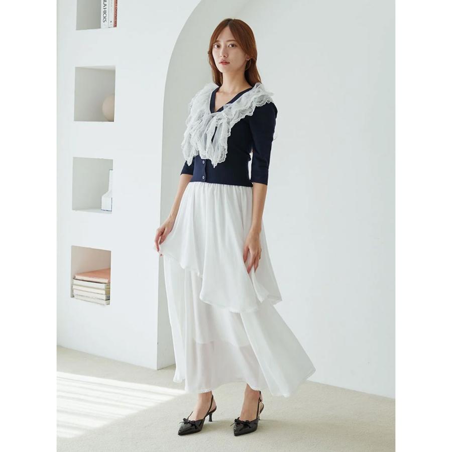 SNIDEL（スナイデル） チュールフリルニットプルオーバー swnt261019