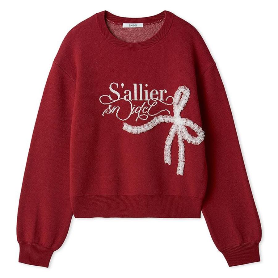 SNIDEL（スナイデル） スナイデルリボンモチーフジャガードニットプル