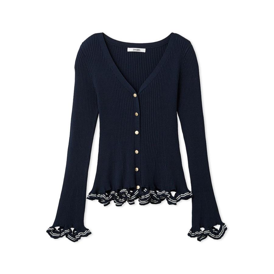 SNIDEL（スナイデル） ボーダーフリルカーディガン swnt261205