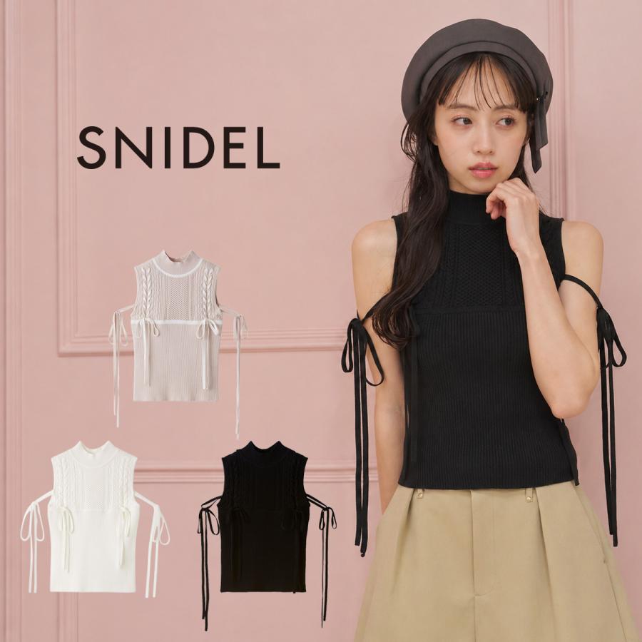 SNIDEL（スナイデル） SALE40%OFF レースアップリボンデザインニット