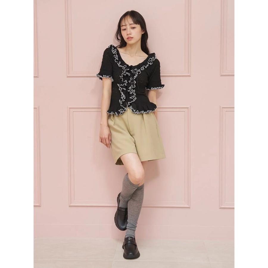 SNIDEL（スナイデル） SALE40%OFF クロシェライクフリルニットプル