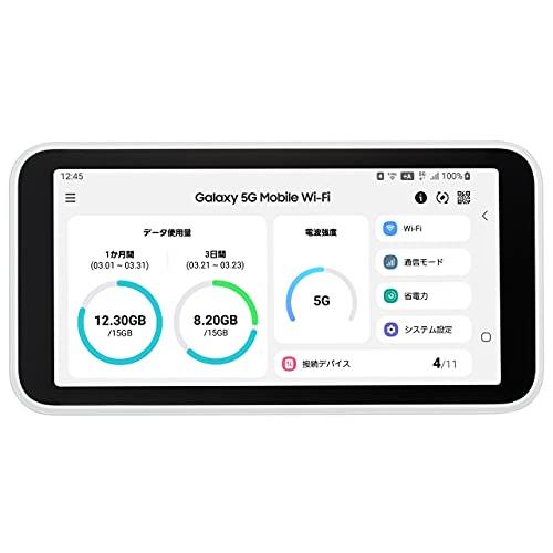 SAMSUNG - 超美品 SCR01 Galaxy 5G Mobile Wi-Fi ホワイト M222 au(エーユー) SIMフリー Galaxy 5G Mobile Wi-Fi SCR01