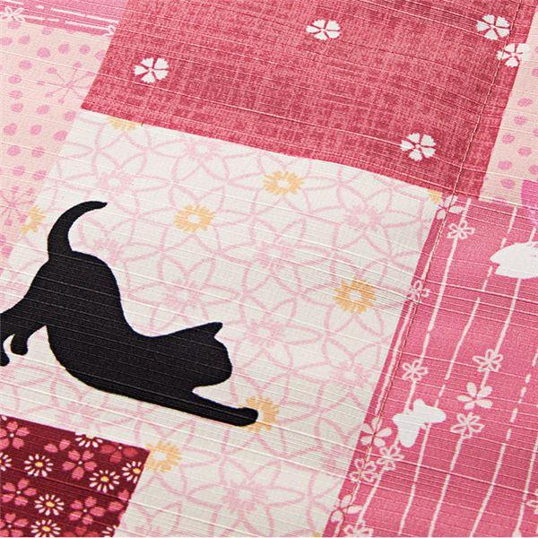 ダイニング こたつ布団 〔約幅135cm用 クロネコ〕 135×80＋75cm 洗える 撥水機能 ポケット付 〔こたつ別売〕 〔リビング〕 ダイニング こたつ布団 135×80＋75cm 洗える 撥水機能 ポケット付 〔リビング〕