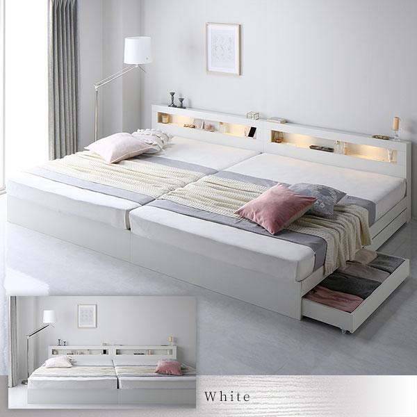 「超メルカリ市」 ベッド ダブル ベッドフレームのみ ブラウン 照明付 収納付 棚付 宮付 コンセント付 【6291937098】(22726円)