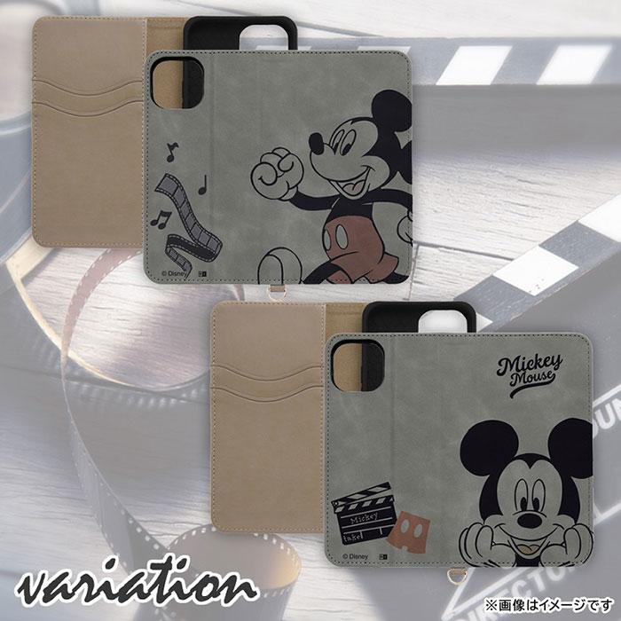 iPhone15 ケース 手帳型 ディズニー レザー Raffine ミッキーマウスとフィルム カバー スマホケース | iPhone 15 | 01