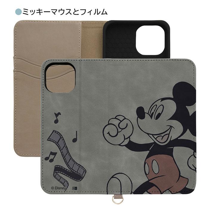 iPhone15 ケース 手帳型 ディズニー レザー Raffine ミッキーマウスとフィルム カバー スマホケース | iPhone 15 | 02