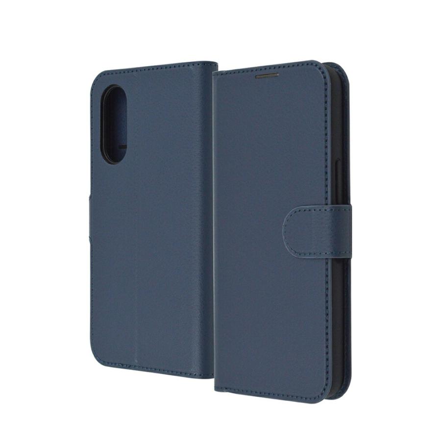 arrows We2 ケース F-52E FCG02 M07 手帳型 耐衝撃 レザー シンプル マグネット ダークネイビー カバー アローズ スマホケース | arrows We