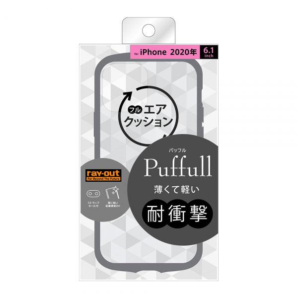 iPhone12 iPhone12 Pro ケース ハードケース 耐衝撃ハイブリッド Puffull クリア グレー カバー スマホケース｜selectshopsig｜02