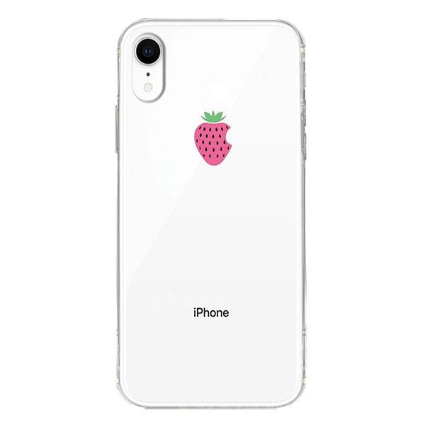 iPhoneXR ケース ソフトケース クリア ワイヤレス充電対応 イチゴ 苺 アイフォン カバー スマホケース｜selectshopsig｜02
