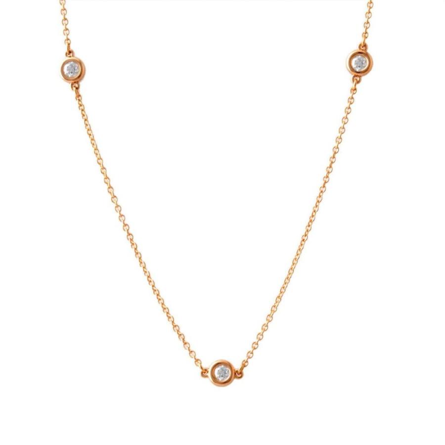 ティファニー Tiffany Co エルサ ペレッティ ダイヤモンド バイ ザ ヤード ペンダント ネックレス18krg 0 21ct 41cm Www Elitesportgk Co