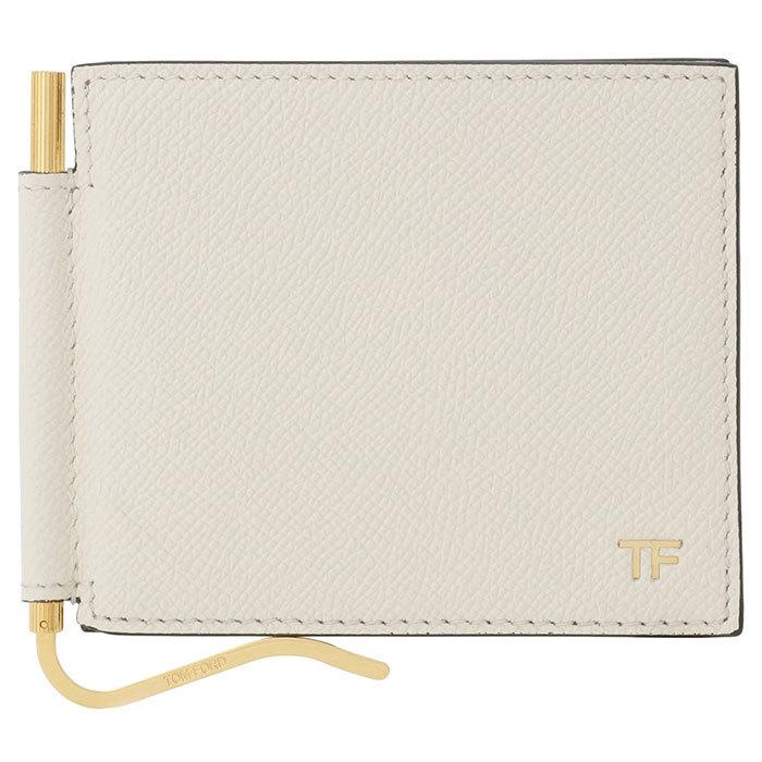 トムフォード TOM FORD YM231T LCL081 U1018 マネークリップ付二つ折り財布（小銭入れ無し）クリーム メンズ ウォレット