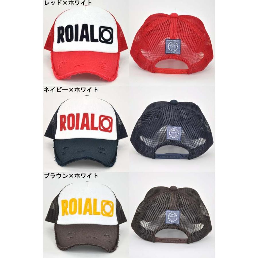 ROIAL】ロイアル A217 MIND麻MESHCAP ロゴメッシュキャップ ダメージ