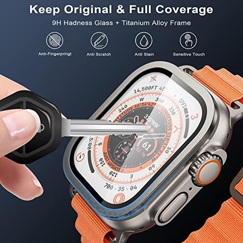 Apple Watch Ultra Screen Protector 49mm 9H強化ガラスチタン合金フレーム[オリジナルを維持] [ 並行輸入｜selectshopwakagiya｜02