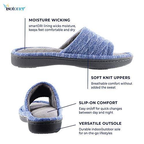 ISOTONER レディース Women's Space Knit Andrea Slide Slippers カラー ブルー