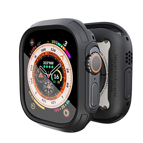 elkson Apple Watch Ultra バンパーケース 49mm スクリーンプロテクター 強化ガラス Quattro Maxシ 並行