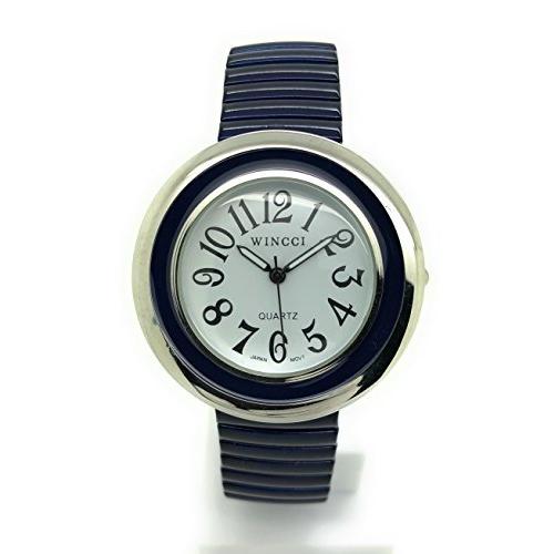 Ladies Big Numbersストレッチゴムバンドファッション腕時計Wincci