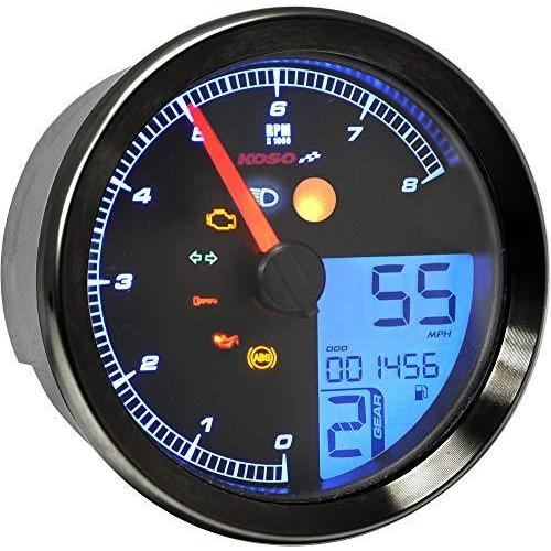 Koso North America BA051310 TNT-B 多機能ゲージ - ブラックベゼル