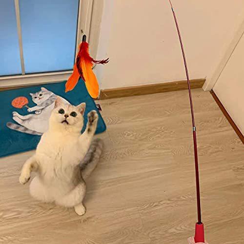 屋内猫のためのMeoHui猫のおもちゃ2PCS格納式猫の杖のおもちゃと9PCS猫の羽のおもちゃティーザーは追跡運動をするためにインタラク 並行輸入｜selectshopwakagiya｜07