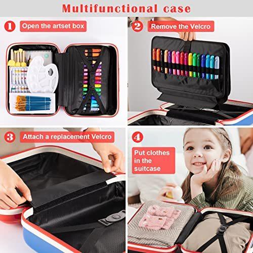 《送料込》 Art Supplies 156ピース プレミアム絵画 描画セット 初心者 ティーン 大人用アートキット ポータブルスーツケース入り 回転クレヨン 【Z1940711767】(11577円)
