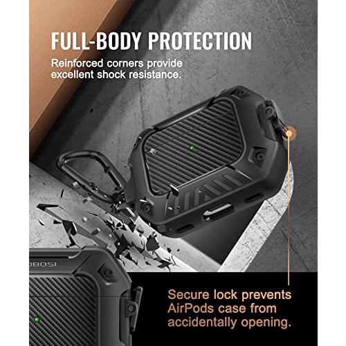 Airpods Pro 2nd Generation Case 2022セキュアロッククリップカーボンファイバーケースキーチェーンフルボ 並行輸入｜selectshopwakagiya｜04
