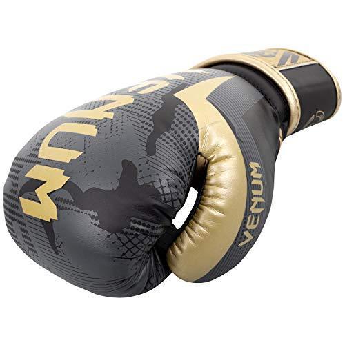Venum Elite ボクシンググローブ ダーク迷彩/ゴールド 8オンス 