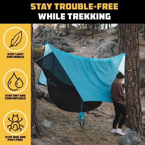 Wise Owl Outfitters Camping Hammock with Rain Fly Tarp and Bug Net 並行