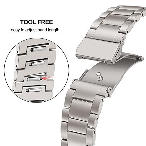 TRUMiRR 工具不要チタンバンド Apple Watch Ultra 49mm用 チタンメタルウォッチバンド クイックリリース調整可 並行